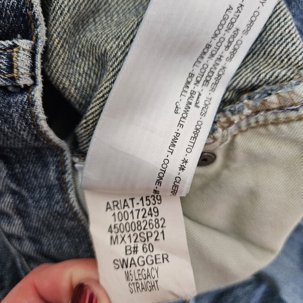Ariat Men's Straight Jeans in Medium Blue Wash - Picture 6 of 11